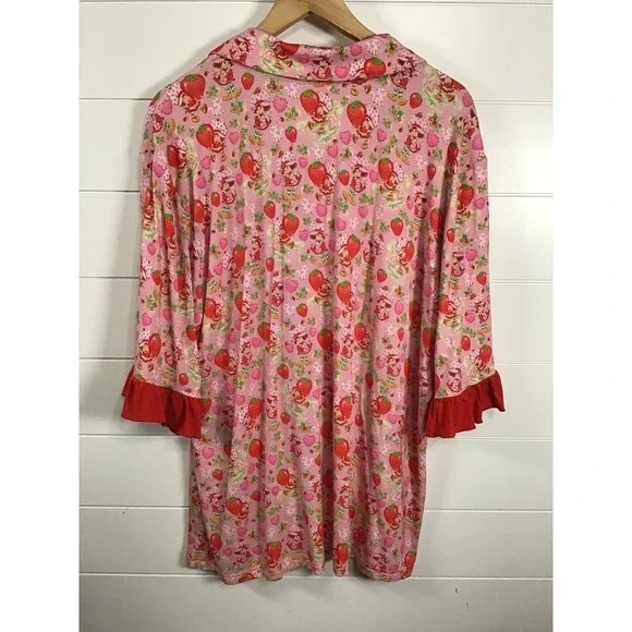 Strawberry Shortcake Sweet Peas Womens Pajama Set sz XL Pink Sleepwear Comfort